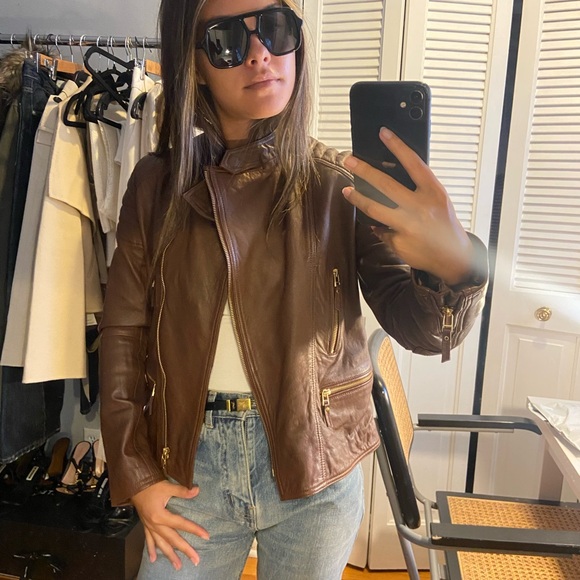 Massimo Dutti Chestnut Leather Jacket - Picture 4 of 15